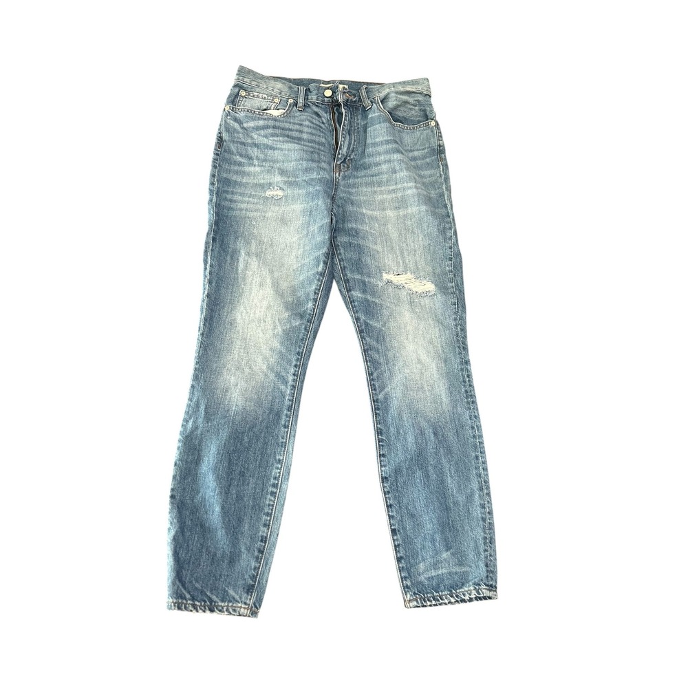 Madewell Rigid Skinny Jeans Light Wash Distressed Denim Size 30 High Rise Slim